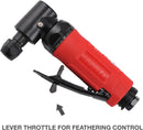 NEIKO 30109B ¼” Mini Angle Die Grinder | 20,000 RPM | 90 PSI | 90 Degree Head | Rear Exhaust | 1/4" Collet | Safety Self-Locking Control Switch