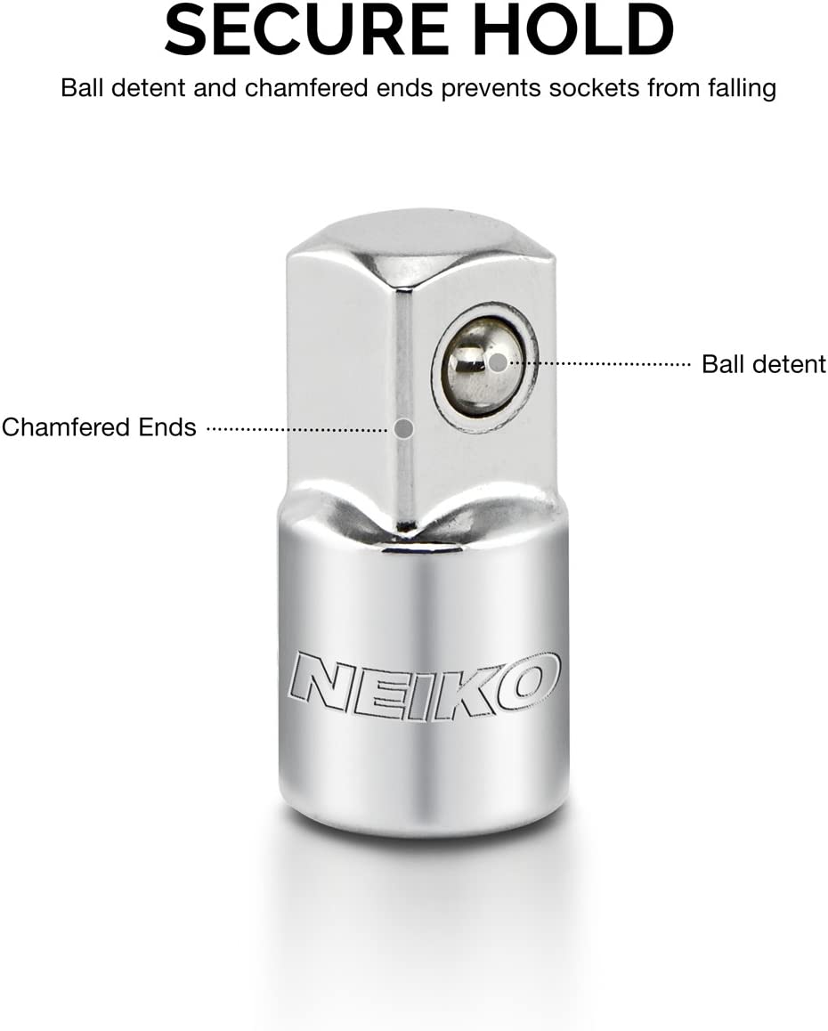 Socket Adapter & Reducer Set – CrV Steel, Mirror Chrome (5-Piece)