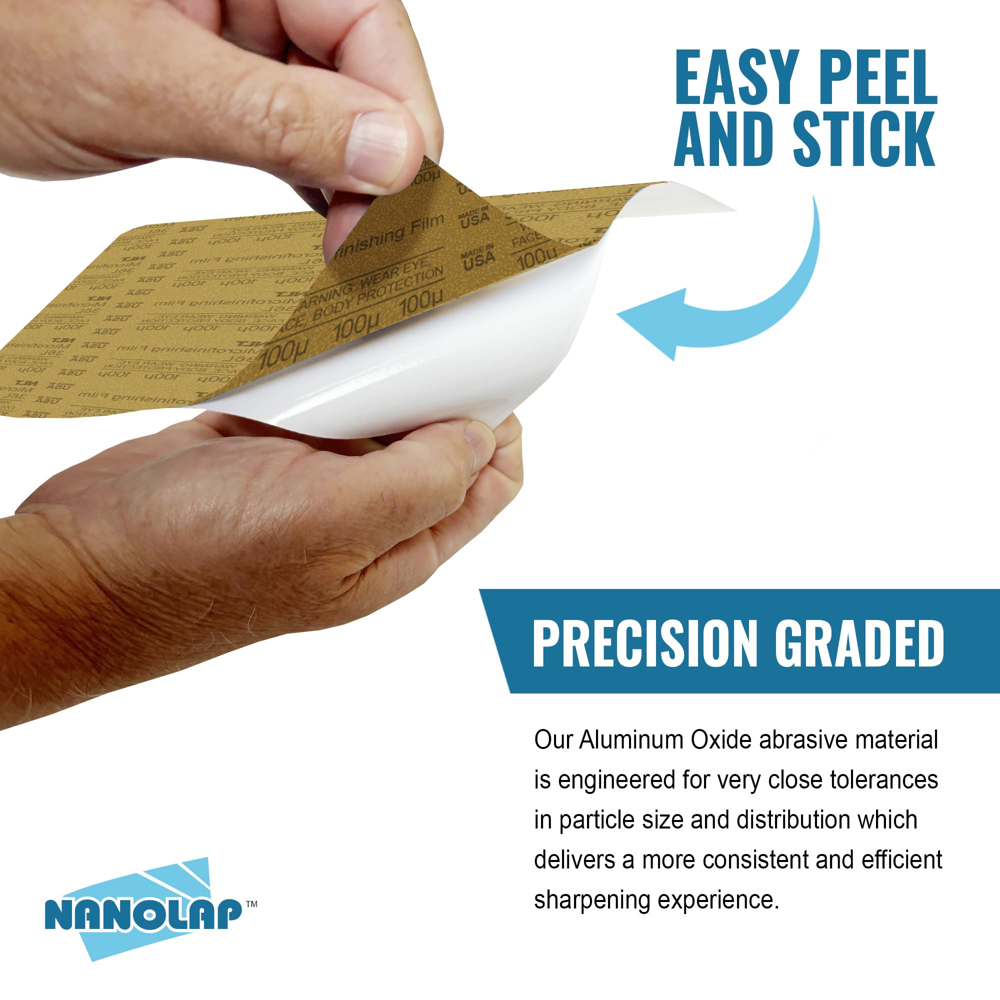 NANOLAP PSA Microfinishing Film 100 Micron (120 Grit) Adhesive Polishing Paper (1-Piece)