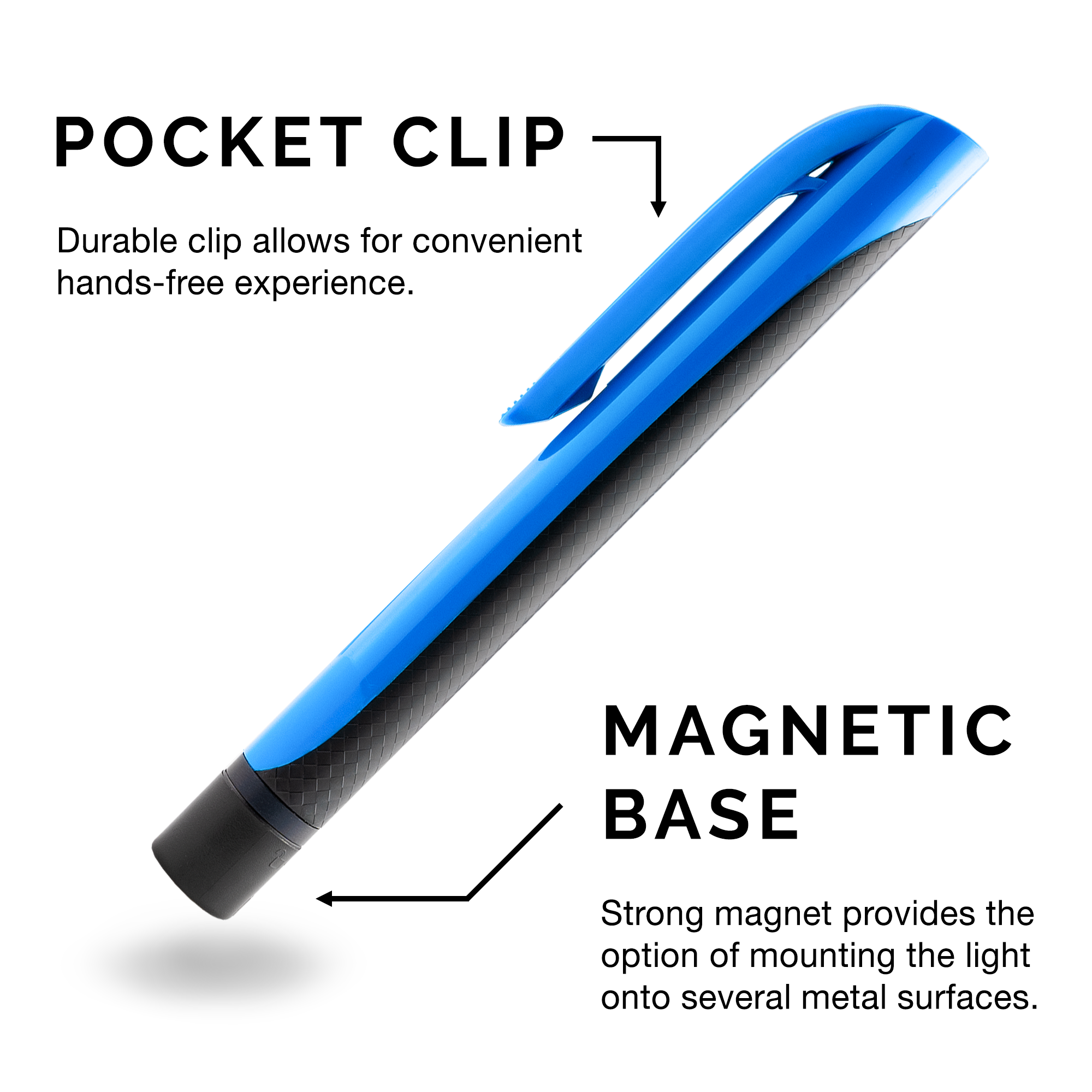 LED Pocket Work Light – COB LED & UV Blacklight, Hands-Free Magnetic Mount