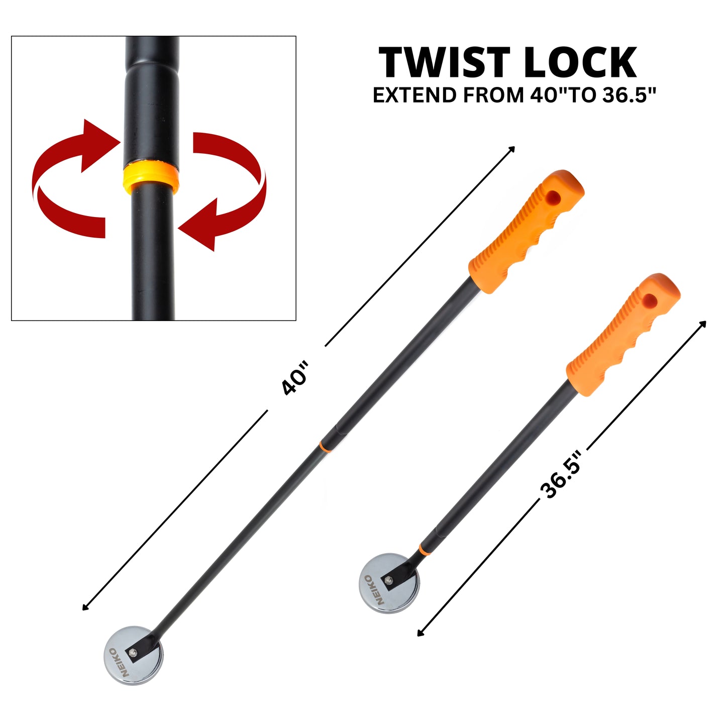 Telescoping Magnetic Pickup Tool – 50 lb Capacity, 36.5” Reach