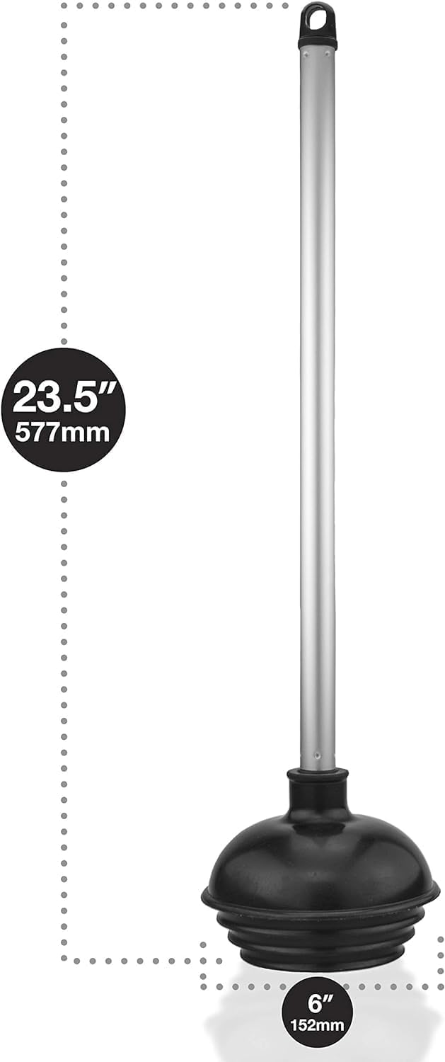 Heavy-Duty Toilet Plunger Set – All-Angle Design, Aluminum Handle (3-Pack)