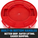 MAGNUM 32 Gallon Trash Can, High-Vis Red, Construction Grade, Heavy Duty Plastic, Jobsite Ready for Handling and Holding Garbage CMTC-C000-32R05 (5 Pack)