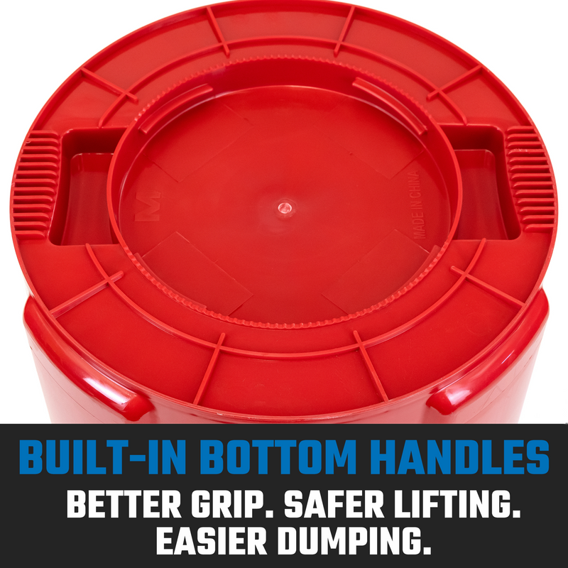 MAGNUM 32 Gallon Trash Can, High-Vis Red, Construction Grade, Heavy Duty Plastic, Jobsite Ready for Handling and Holding Garbage CMTC-C000-32R05 (5 Pack)