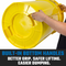 MAGNUM 55 Gallon Trash Can, High-Vis Yellow, Construction Grade, Heavy Duty Plastic, Jobsite Ready for Handling and Holding Garbage CMTC-C000-55Y04 (4 Pack)