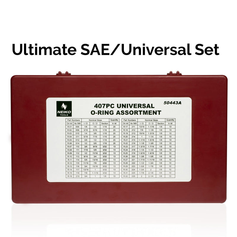  407 Pieces SAE Universal O-Ring Kit, Set of 32 USA