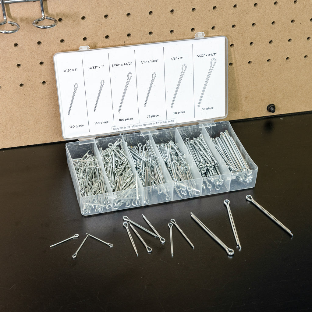 NEIKO 50454A Cotter Pin Assortment | 555 Piece | Zinc Plated