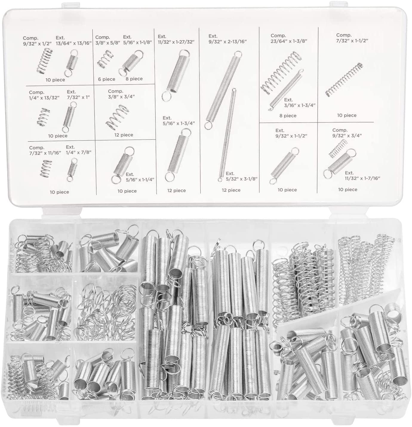 Spring Assortment Set Extension & Compression Springs Kit (200-Piece)