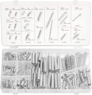 Spring Assortment Set — Extension & Compression, Zinc-Plated Steel (200-Piece)