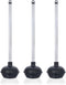 NEIKO 60180A Toilet Plungers, 3 Pack, Patented All-Angle Design, Heavy Duty, Aluminum Handle, Residential, Commercial, and Industrial Building Sanitation Use