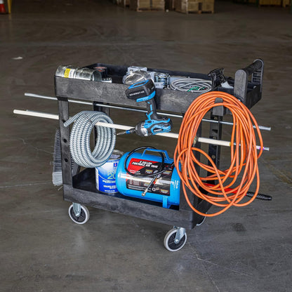 2-Tier Heavy-Duty Utility Cart – 500 lb Capacity, Non-Marking Wheels