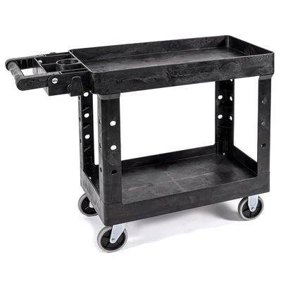2-Tier Heavy-Duty Utility Cart – 500 lb Capacity, Non-Marking Wheels