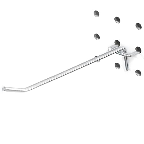 6" Pegboard Hooks — Heavy-Duty, Nickel-Plated Hardened Steel (50-Pack)