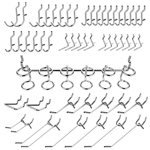 Pegboard Hook Assortment — Heavy-Duty Hardened Steel, 12 Hook Styles (50-Piece)