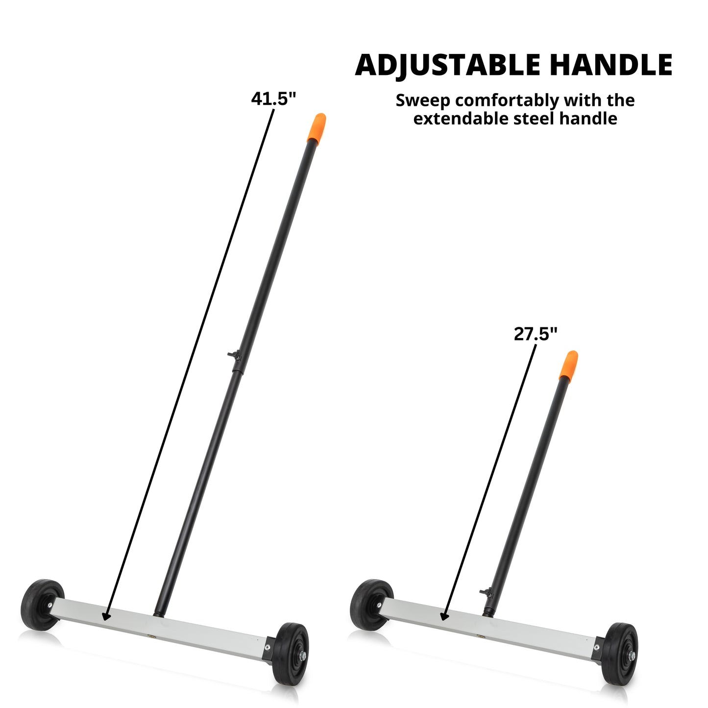 17” Mini Magnetic Sweeper – Lightweight Rolling Design, 10 lb Pickup Capacity