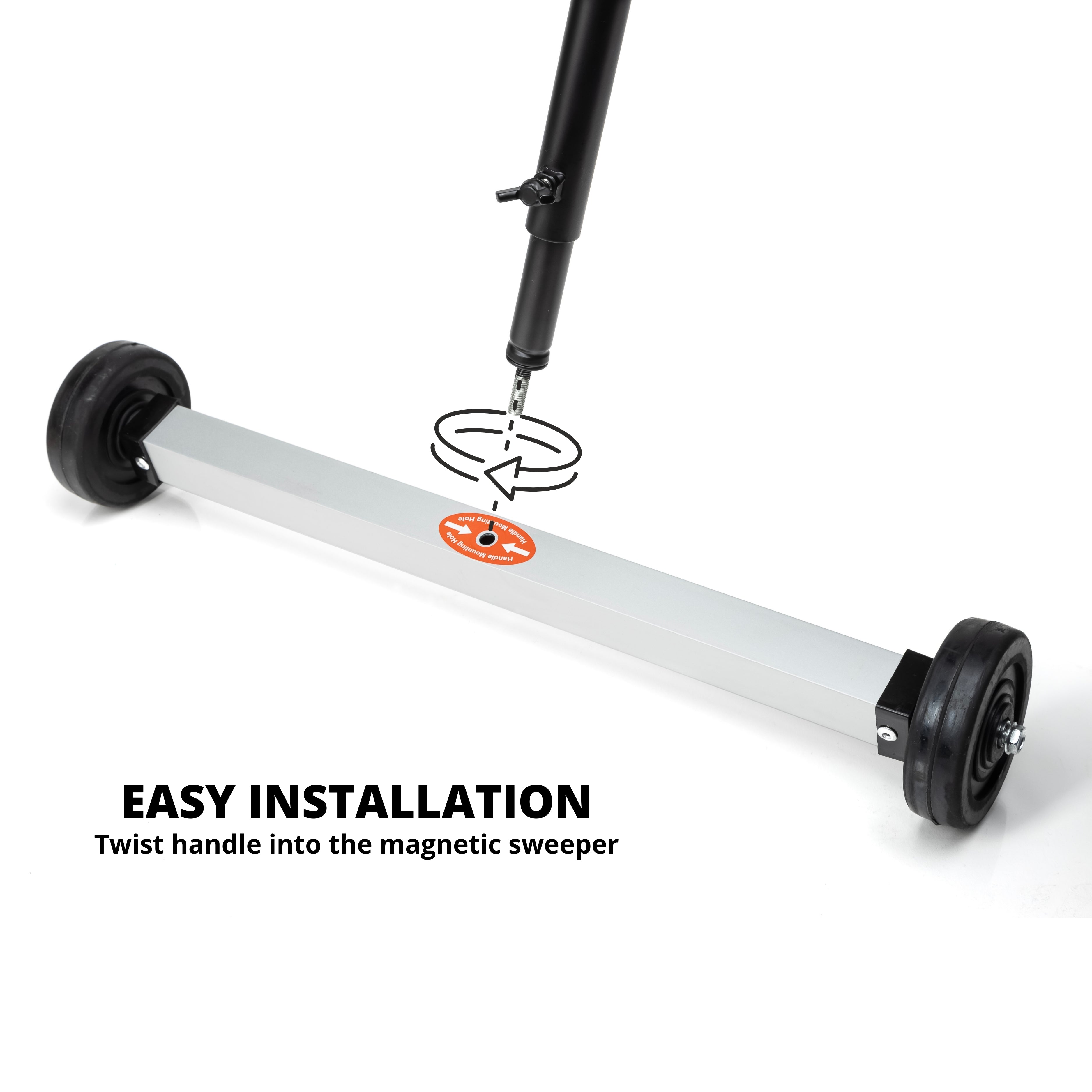 17” Mini Magnetic Sweeper – Lightweight Rolling Design, 10 lb Pickup Capacity