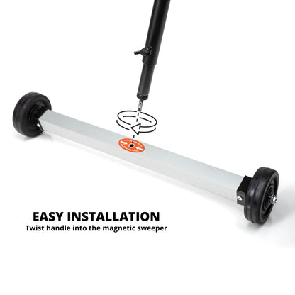 17” Mini Magnetic Sweeper – Lightweight Rolling Design, 10 lb Pickup Capacity