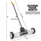 NEIKO 53416A 24” Rolling Magnetic Sweeper with Wheels, 50 Pound Capacity, Adjustable Handle & Floor Magnet Clearance Height, Metal Pick Up and Nail Magnet, Floor Sweeper for Construction, Shop, Etc.