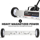 NEIKO 53416A 24” Rolling Magnetic Sweeper with Wheels, 50 Pound Capacity, Adjustable Handle & Floor Magnet Clearance Height, Metal Pick Up and Nail Magnet, Floor Sweeper for Construction, Shop, Etc.