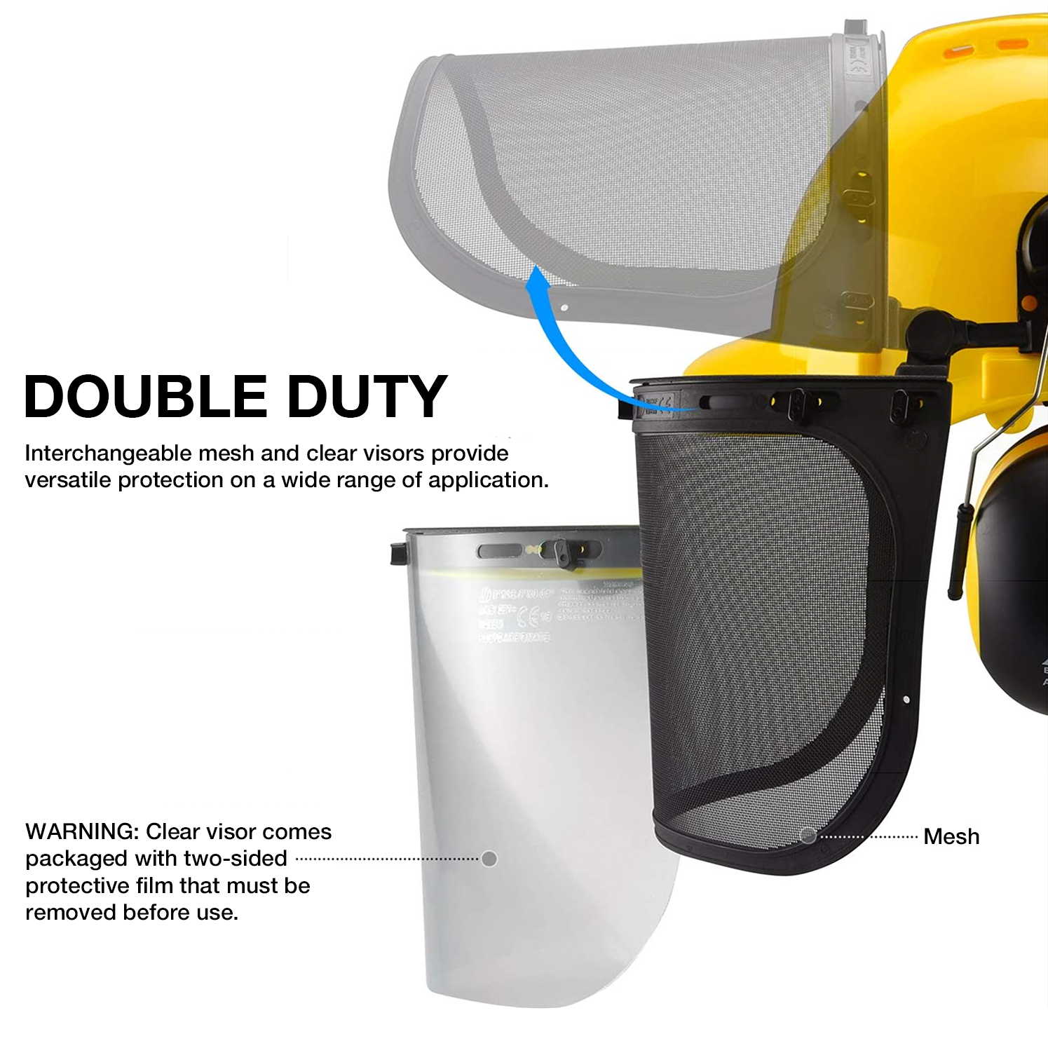 Forestry Helmet for Safety with Shield & Earmuffs, Chainsaw Helmet with Face Shield
