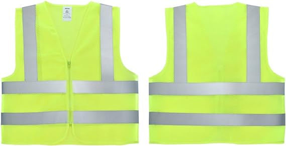 Neiko 53960A High-Visibility Safety Vest with Reflective Strips for Emergency, Construction, and Safety Use, Neon Yellow, XXX-Large