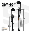 SurPro Single-Sided Magnesium Drywall Stilts, 26” - 40” Height, InterLock Enhanced Contractor-Grade Stilts (S1-M-2640) for Drywallers, Painters, Ceiling Work, Stilts Drywall