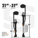 SurPro Double-Sided Drywall Stilts, Magnesium Base, 21” - 31” Height, QuadLock Contractor-Grade Stilts with Patented FLEXION Foot System (S2X-M-2131) for Drywallers, Painters, Stilts Drywall