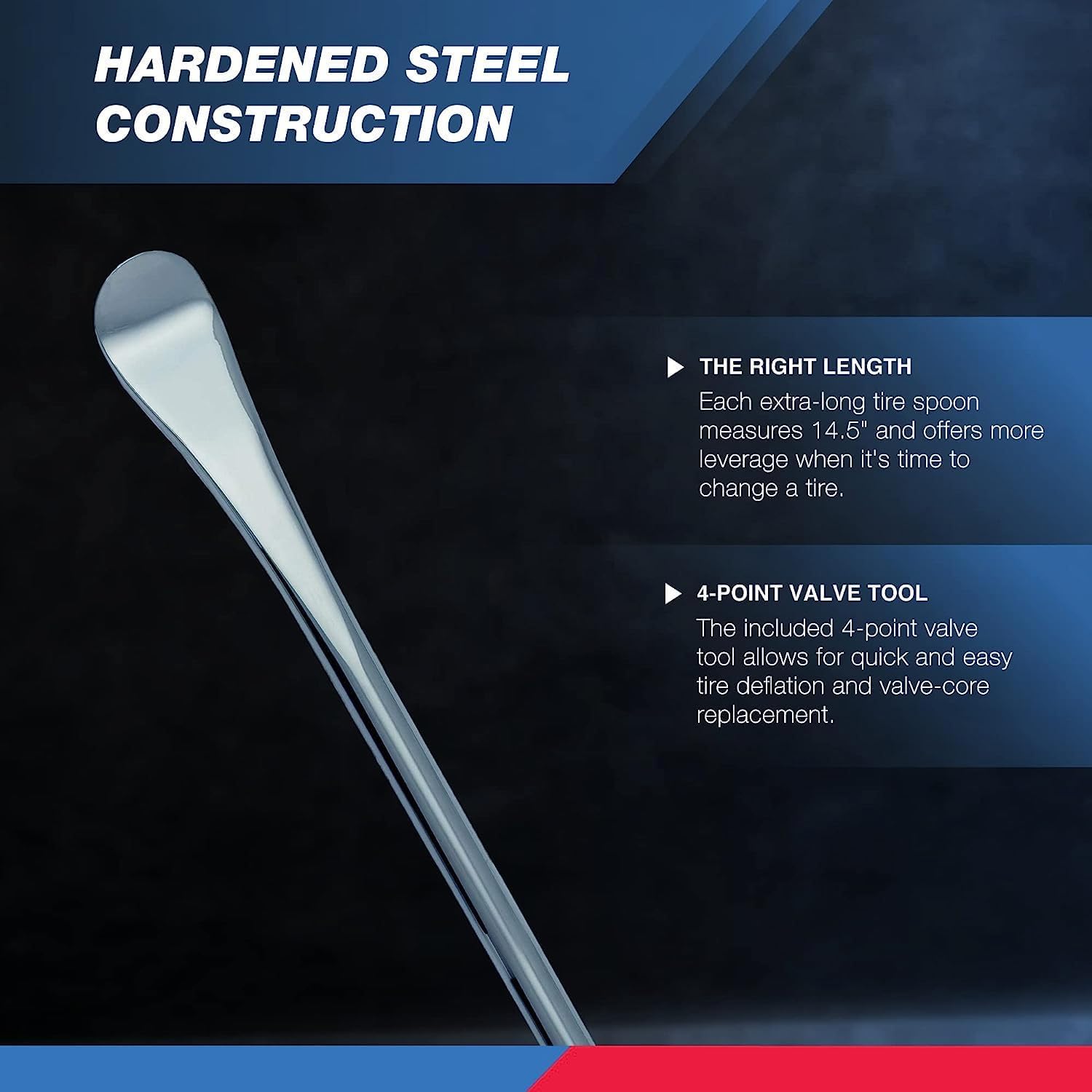 14.5” Steel Tire Spoons Tool Set, Tire Tools Include Tire Spoons, 3 Piece Rim Protector (3-Piece)