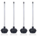 NEIKO 60190A Toilet Plungers, 4 Pack, Patented All-Angle Design, Heavy Duty, Aluminum Handle, Residential, Commercial, and Industrial Building Sanitation Use