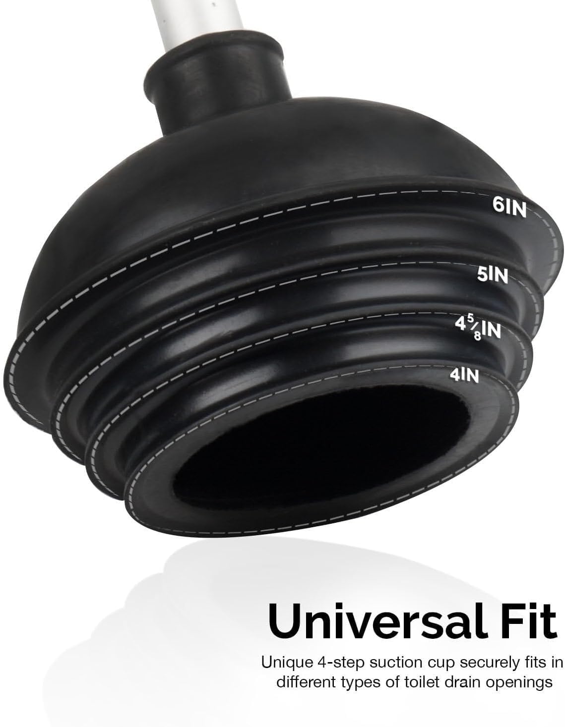 Heavy-Duty Toilet Plunger Set – All-Angle Design, Aluminum Handle (4-Pack)