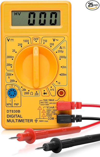 HILTEX Digital Multimeter – AC/DC Voltage, Ohms & Diode Testing (25-Pack)