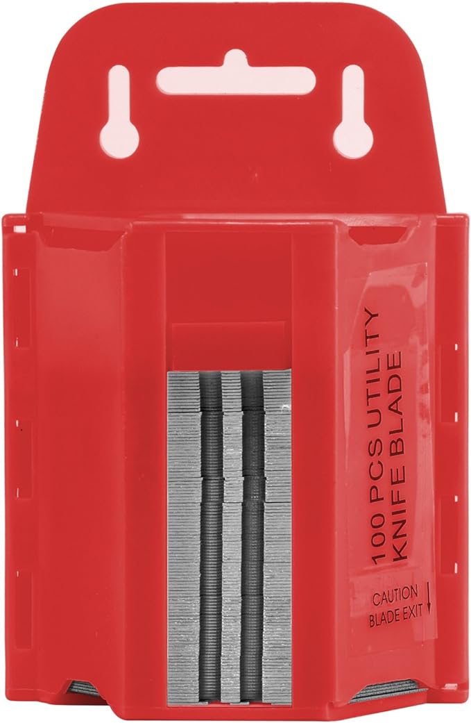 Utility Hook Blades – SK5 Steel, Wall-Mount Dispenser (100-Count) Pack of 36