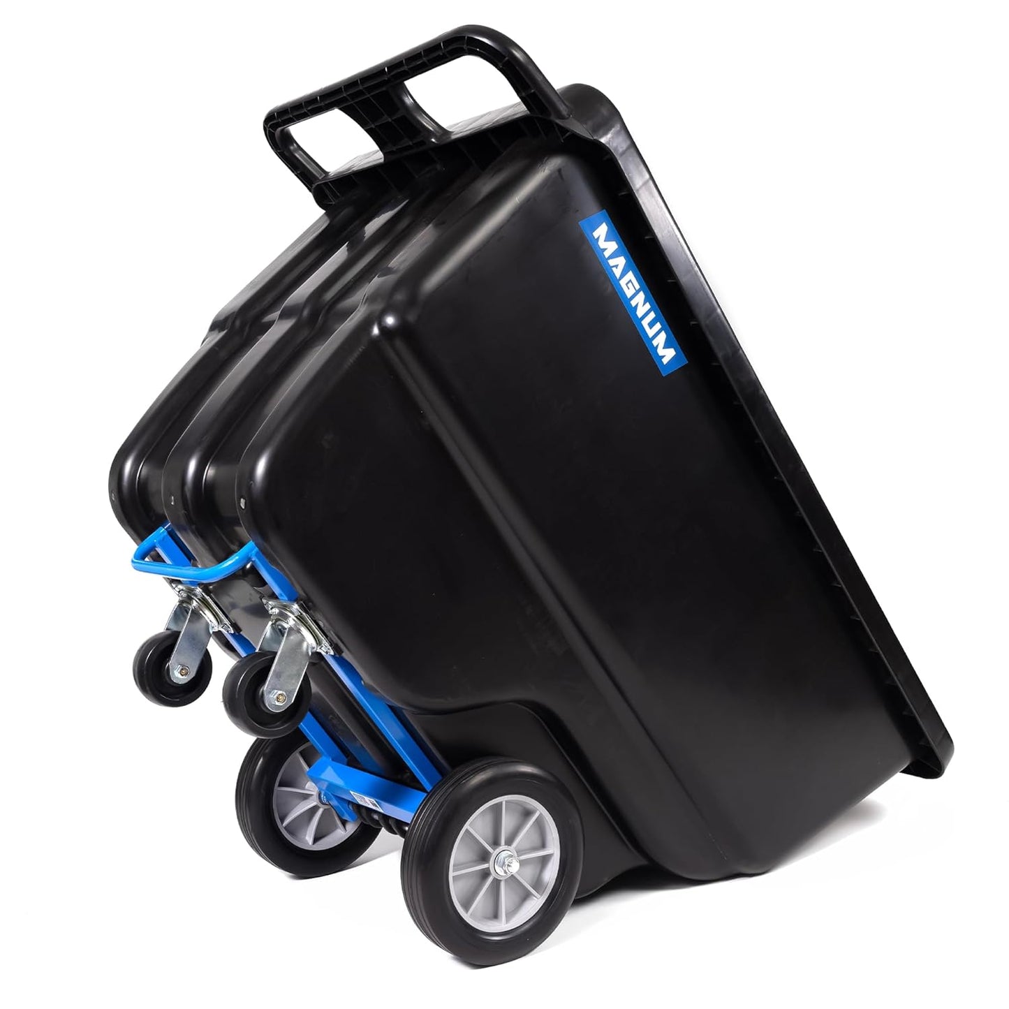 MAGNUM Tilt Truck, 1 Cu. Yd. Covered Capacity Dump Cart with Non-Marking 12” Wheels & 5” Casters & Reinforcing Bottom Frame for Jobsites, 1000 lbs, Trash Cart with Wheels DUC100-R-NM