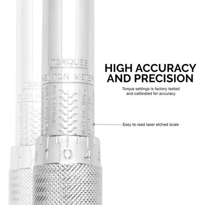 NEIKO 03714A 1/4" Drive Adjustable Click Torque Wrench | SAE | 20-200 Inch-Pound Chrome Vanadium Steel | 10.75" Length