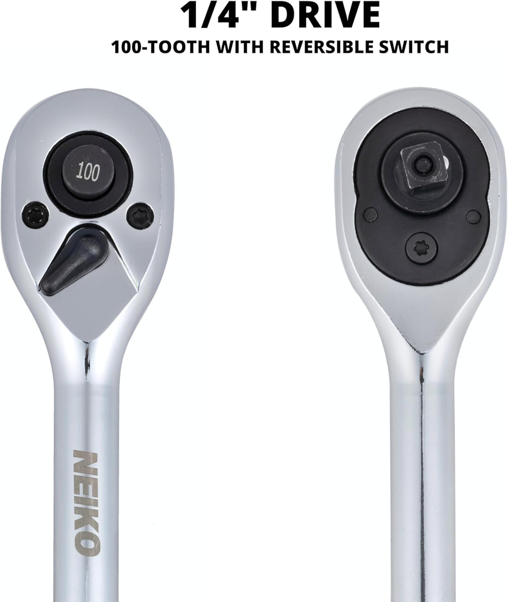 1/4” Drive Ratchet Wrench – 100-Tooth, Quick Release – NEIKO®