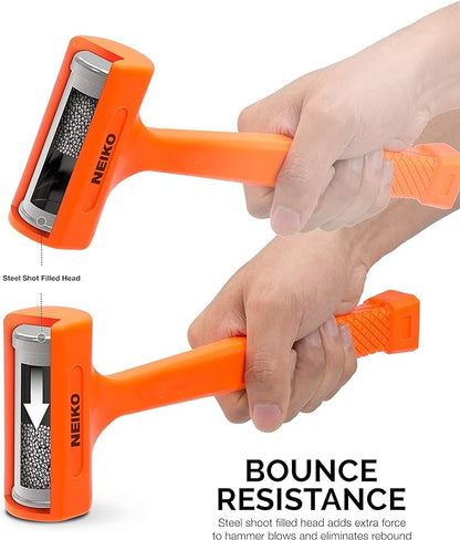 3 lb Dead Blow Hammer – Unibody Molded, Checkered Grip (12-Pack)