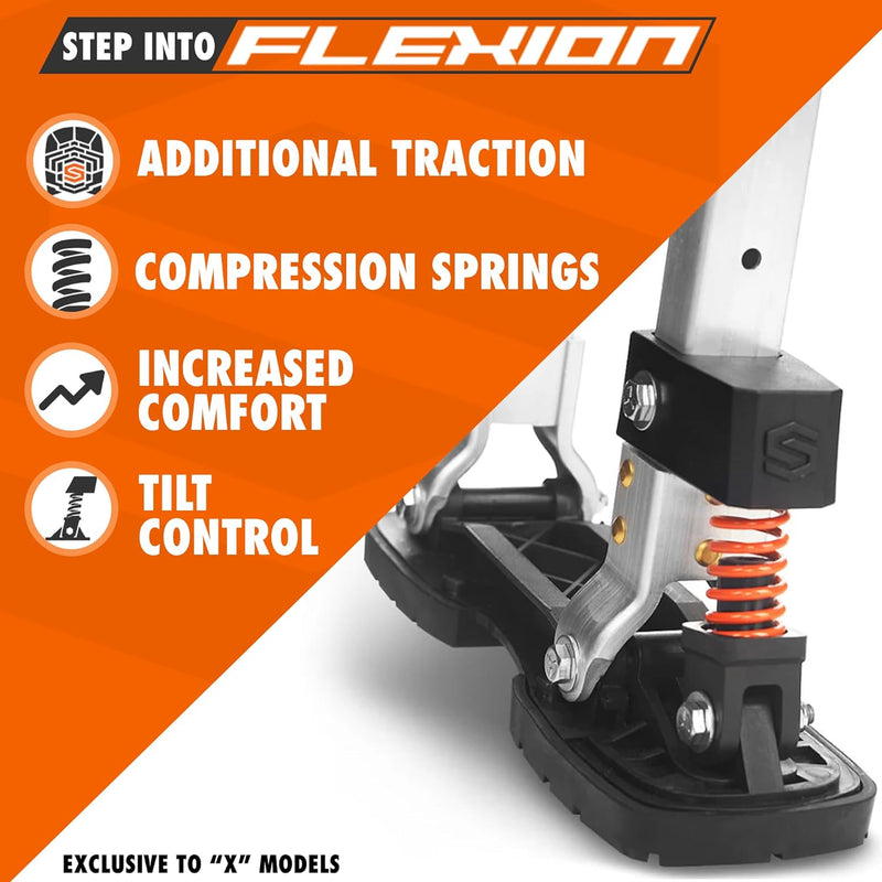 SurPro Double-Sided Drywall Stilts, Magnesium Base, 26” - 40” Height, QuadLock Contractor-Grade Stilts with Patented FLEXION Foot System (S2X-M-2640) for Drywallers, Painters, Stilts Drywall