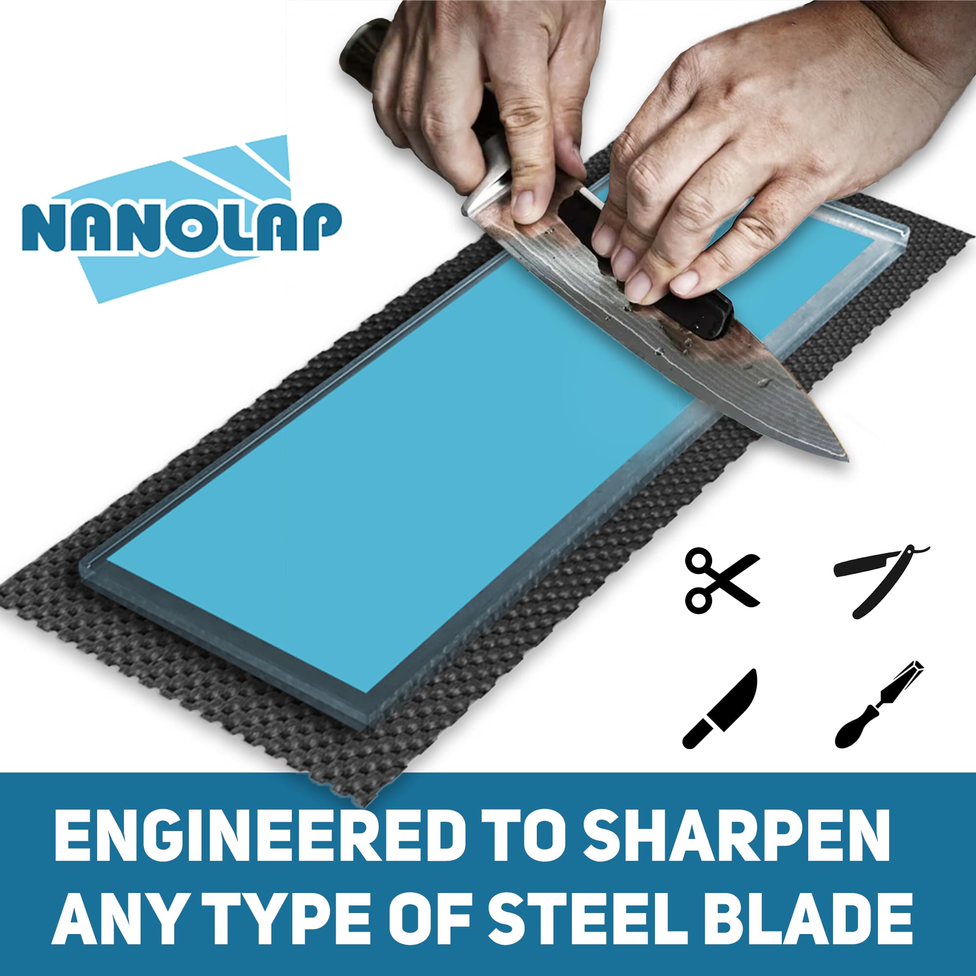 NANOLAP PSA Lapping Film 12 Micron (1,200 Grit) Adhesive Polishing Paper (2-Piece)