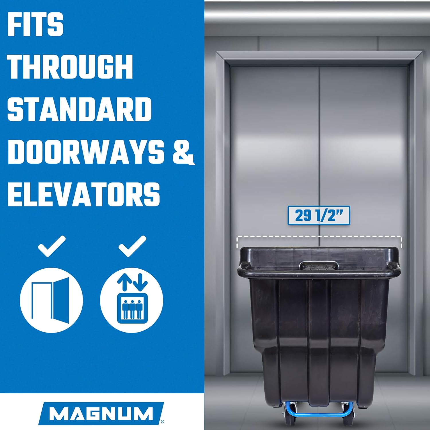 Tilt Truck, 1 Cu. Yd. Covered Capacity Dump Cart with Non-Marking 12” Wheels & 5” Casters & Reinforcing Bottom Frame, 1000 lbs (3-Pack)