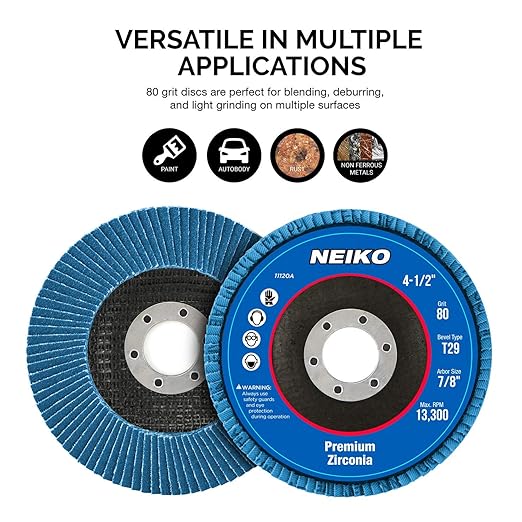 Zirconia Angle Grinder Flap Disc – 80 Grit, Type 29 (10-Pack)