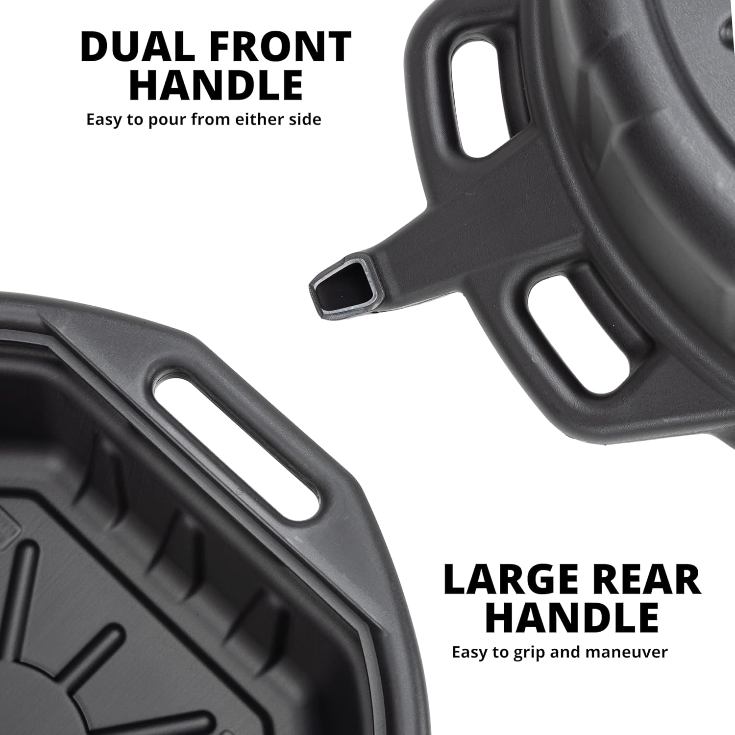 Large Oil Drain Pan – 4 Gallon (16L) Capacity, Anti-Splash Pour Spout
