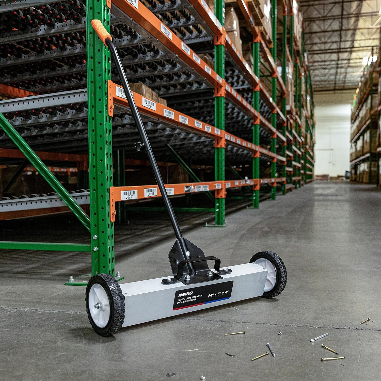 24" Rolling Magnetic Sweeper — 50-Lb Capacity, Quick Release