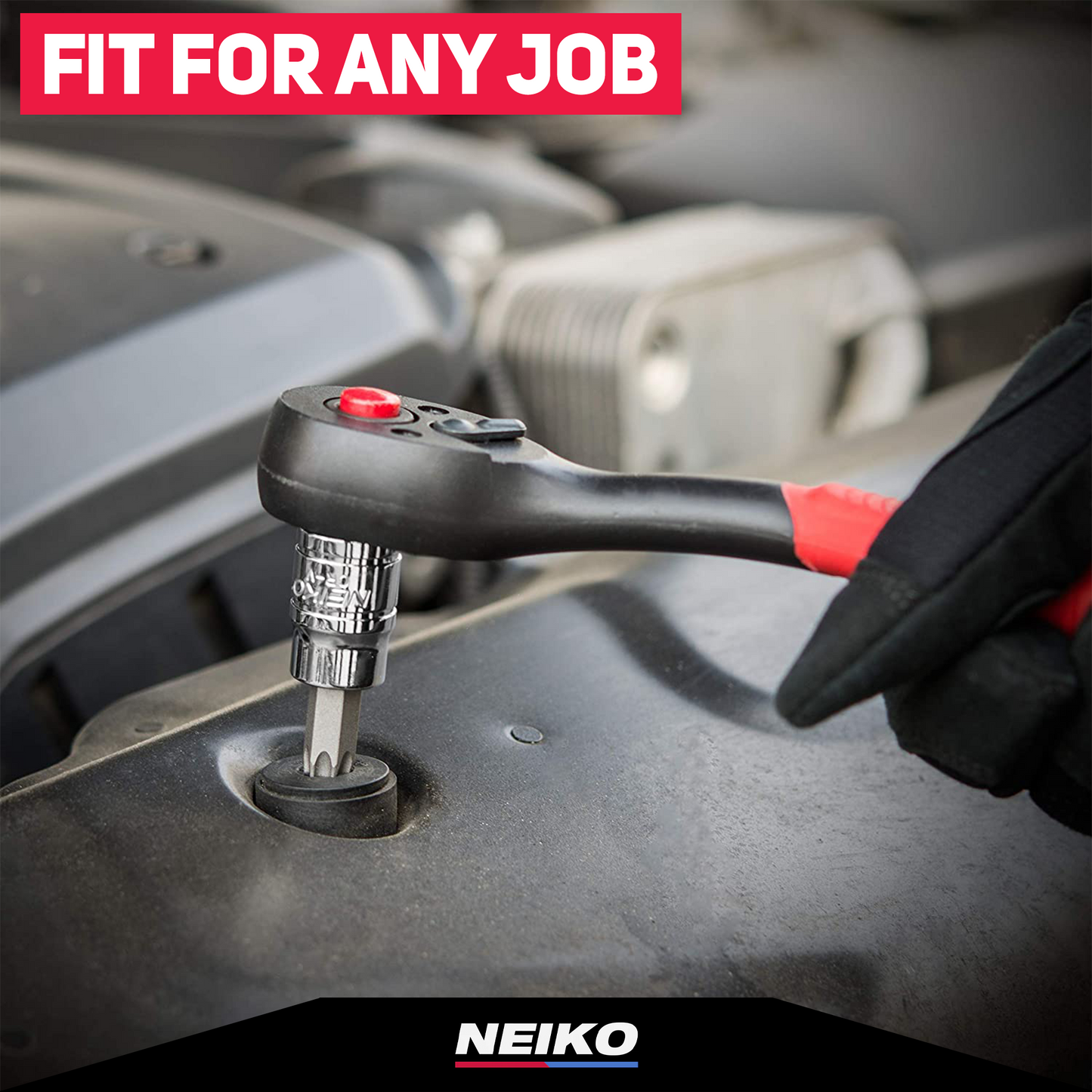 Neiko 10070A Torx Bit Socket and E-Torx Star Socket Set | 35-Piece Set, S2 and Cr-V Steel, 1/4”, 3/8” and 1/2-Inch Drive