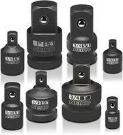 Impact Socket Adapter Set — 1/4" to 1" Drives, Cr-V Steel (8-Piece)