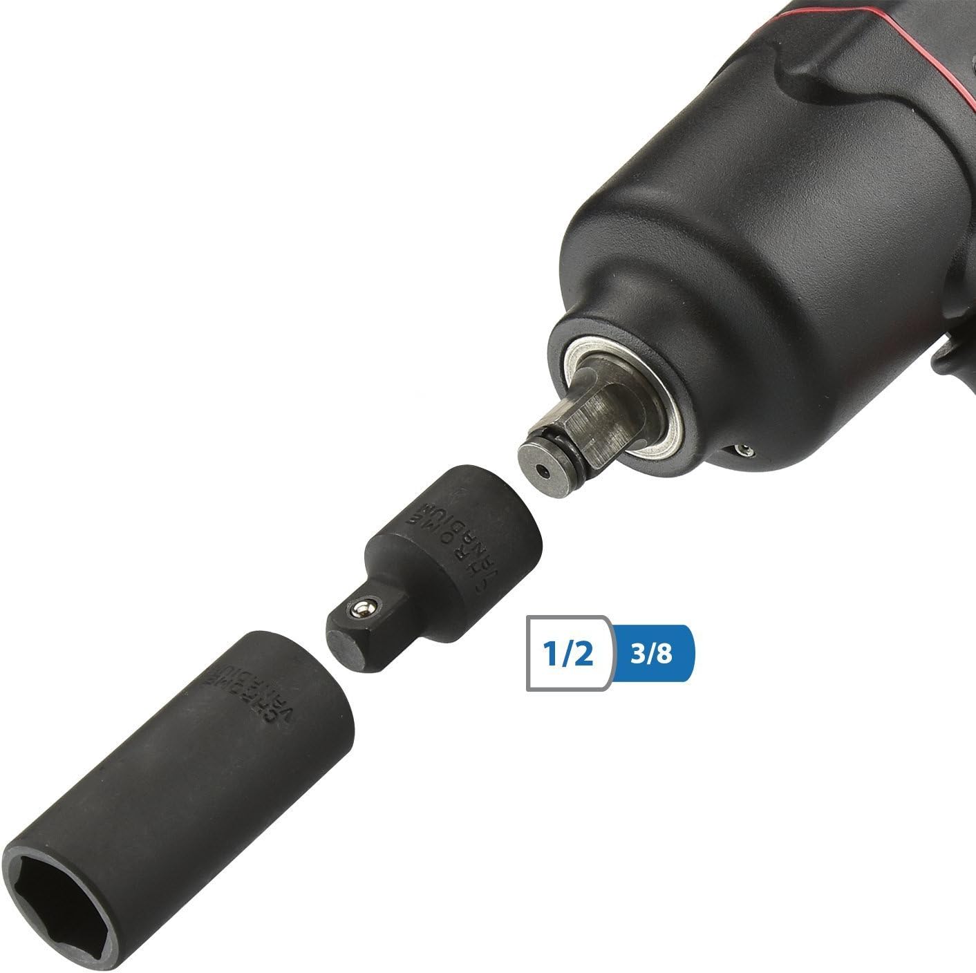 Impact Socket Adapter Set — 1/4" to 1" Drives, Cr-V Steel (8-Piece)