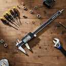 NEIKO 01408A 8” Electronic Digital Caliper Extra Large Display | 0-8 Inches | Inch/Fractions/Millimeter Conversion | Polished Stainless Steel