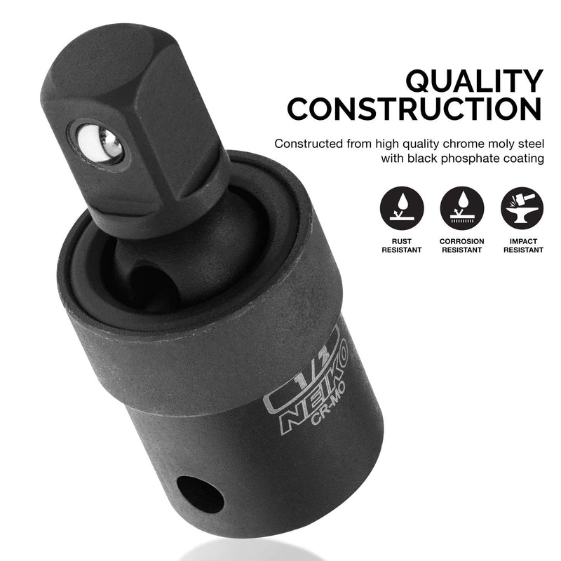 NEIKO 02430A 1/2” Drive Universal Joint Swivel Socket Adapter | Cr-Mo Impact Grade