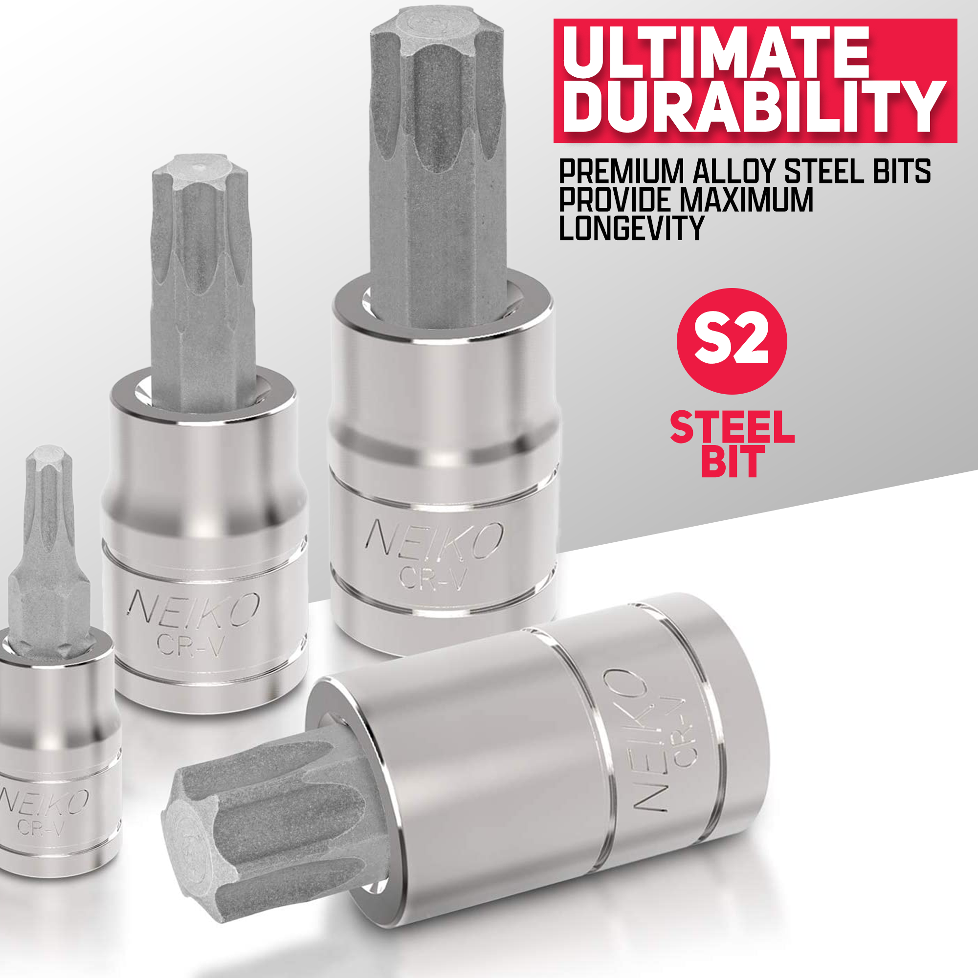 Master Torx Bit Socket & External Torx Socket Set, S2 & CrV Steel (60-Piece)