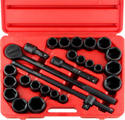 3/4" Drive Jumbo Master Impact Socket Set — SAE & Metric, Shallow (27-Piece)