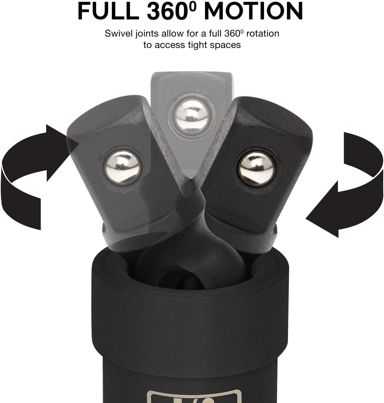 Impact Universal Joint Socket Set — 1/4", 3/8", 1/2" Drives, Cr-Mo (3-Piece)